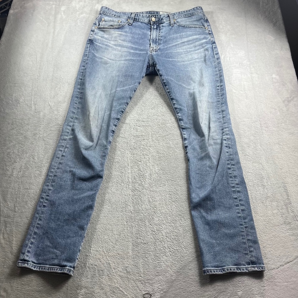 Ag Adriano Goldschmied Faded Blue Slim Straight Jeans